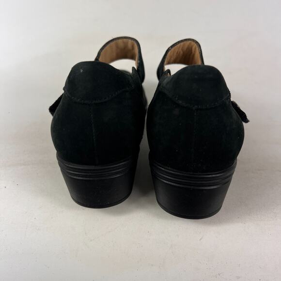 Hartjes mary jane women's size 6.5 black suede minimalist heels comfort shoes - Picture 7 of 11